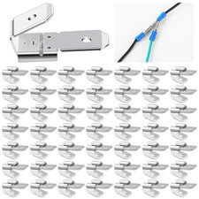 50 Pcs Double Piggyback Spade Connectors, Electrical Double Male Female Adapter,