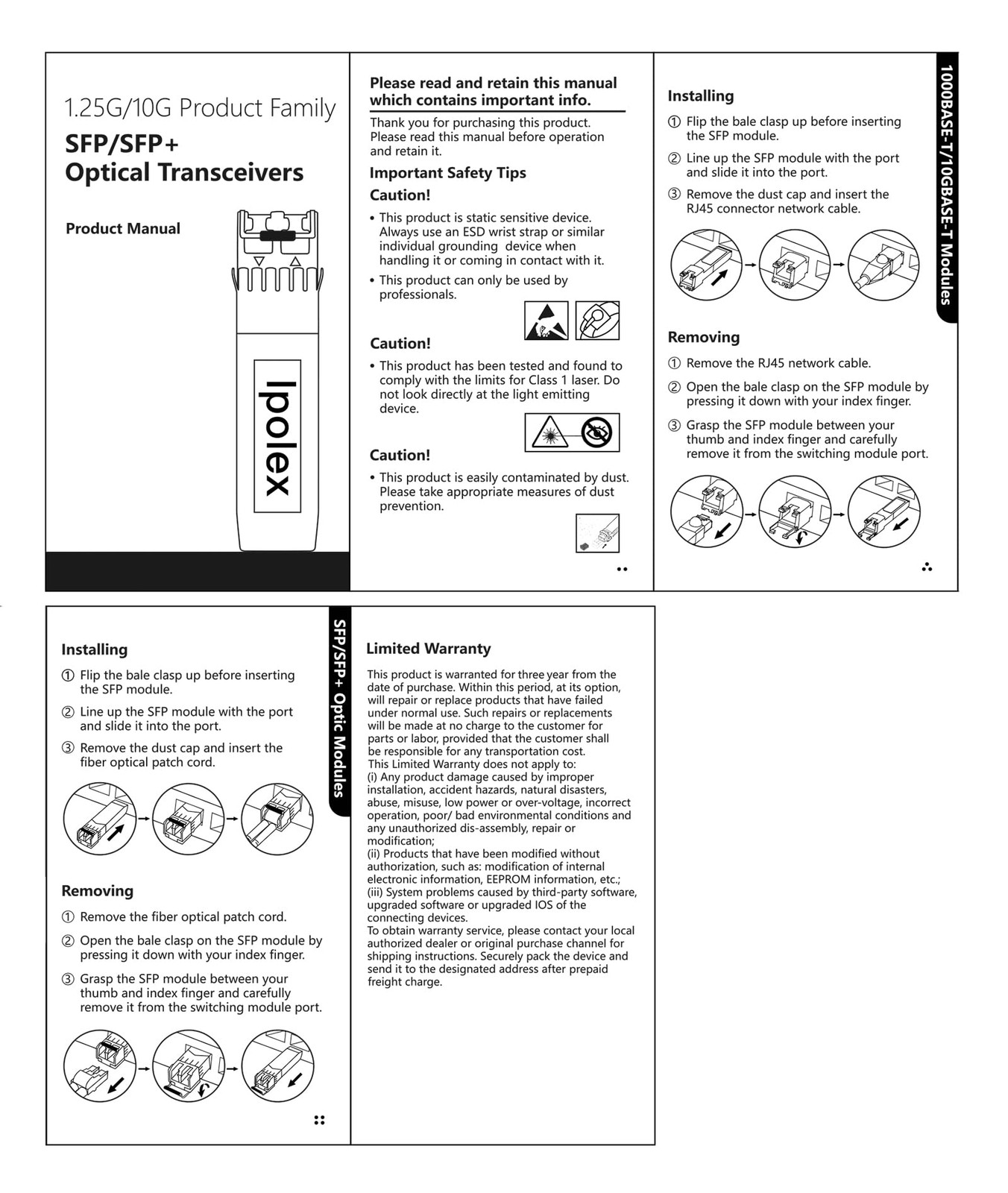 Gigabit SFP to RJ45 Copper SFP Transceiver, 1000Base-T Mini GBIC, 1.25G SFP t...