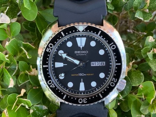 VTG 1977 Seiko Turtle Diver Automatic Day-Date 150M Diver Watch 6309-7049