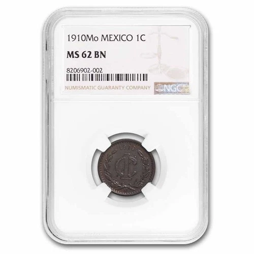 1910-Mo Mexico Bronze 1 Centavo MS-62 NGC (Brown)