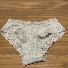 Victoria s Secret Light Blue Lace Trim Cheeky Panty Soft Stretch XS