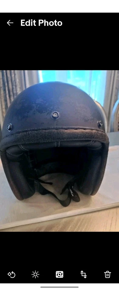 Harley Davidson Bootlegger's Pass 3/4 Helmet Matt Black XXL Vintage  - Image 2 of 4