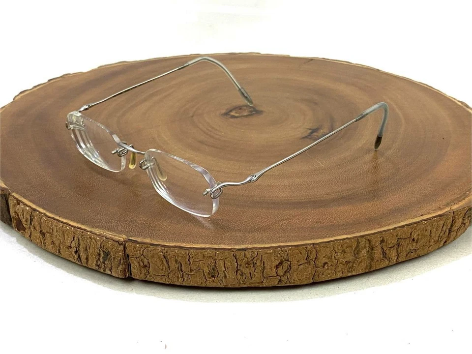 Gafas KAZUO KAWASAKI Kooki MP-634 plateadas beta titanio sin montura hechas en Japón Foto 2 de 4