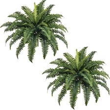 35" Ferns Artificial Bush Plants Large, 2 Artificial Boston Ferns with 39 Fro...