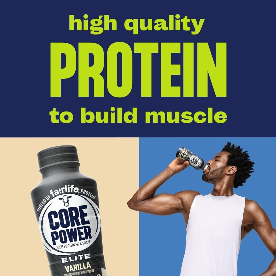Core Power Elite High Protein Shake, Vanilla, 42g Bottle, 14oz, 12 Pack - Image 4 of 4