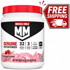 Muscle Milk Genuine Protein Powder Strawberries Crème 32G Protein 30.9oz 1.93 LB 14.50 per gallon