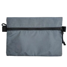 Topo Designs Accessory Zip Bag Pouch, Medium, Gray with Yellow