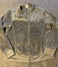 Athletic Works Jacket Womens Large 12-14 Gray Soft Fleece Full Zip Pockets Soft