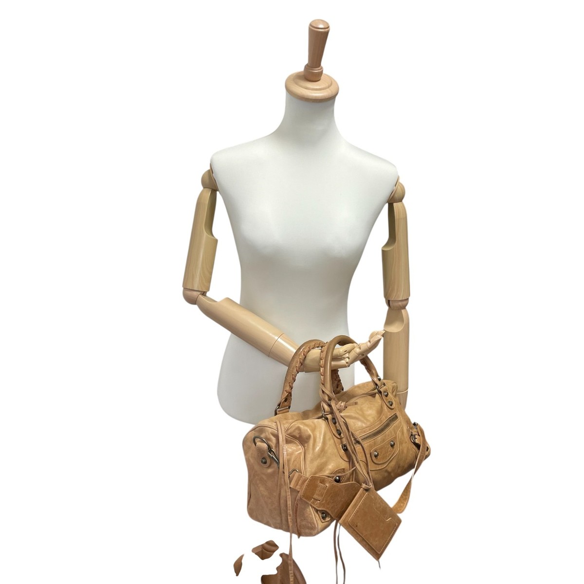 BALENCIAGA The twiggy bag 2way Handbag Beige Leather 128523