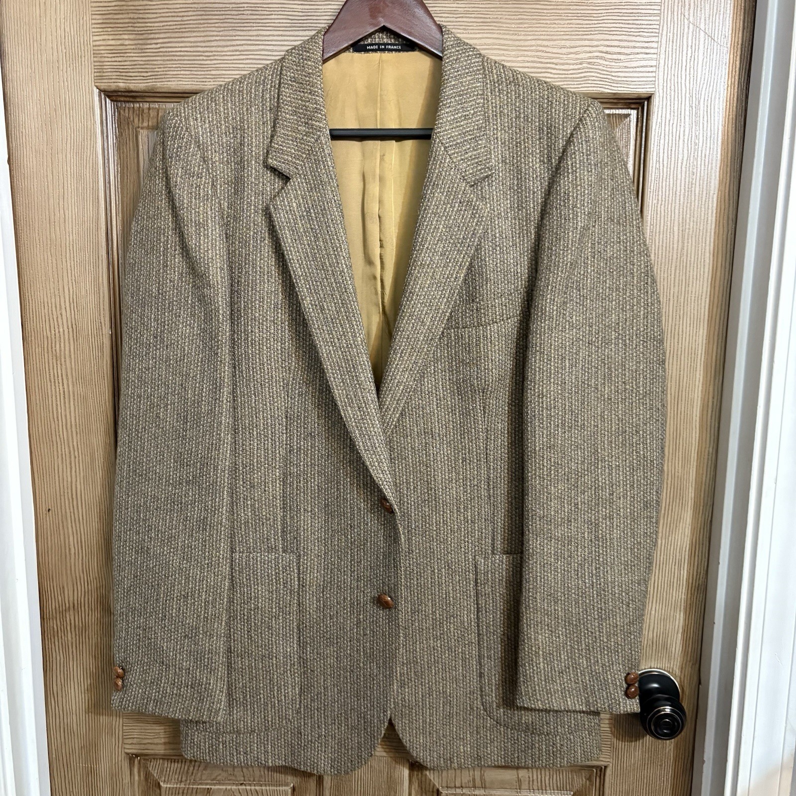 Yves Saint Laurent Abraham And Straus giacca tuta vintage lana marrone 40"