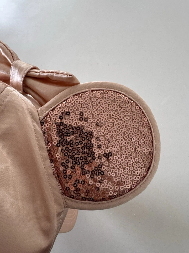 Disney Adulto Minnie Mouse Disney Oro Rosa Bling Lentejuelas Orejas Sombrero Ajustable Foto 4 de 4