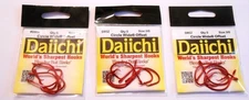 X3 Daiichi D85Z Circle Wide RED Catfish Redfish Fishing Hook Size 3/0 S176