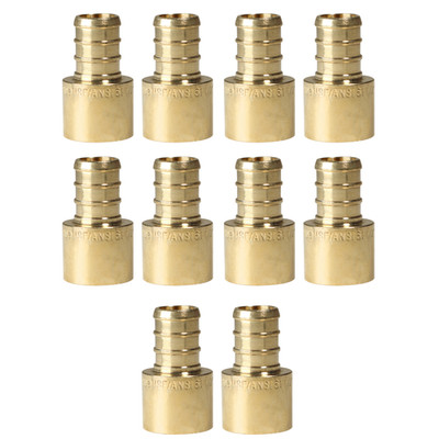 10 Pack XFITTING 1/2'' Pex B x 1/2'' Female Sweat Adapter, Lead Free Brass