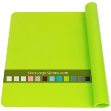 Extra Large Silicone Table Mat 23.6x15.7 inch Waterproof Protector Green