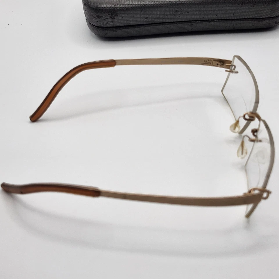 Monturas de gafas Kazuo Kawasaki MP 704 #22 titanio plata sin montura 19 145 Japón Foto 4 de 4