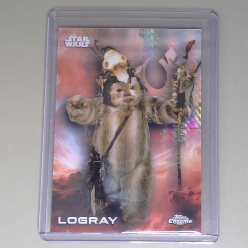 Topps Star Wars Chrome Logray #81 Refractor Prism Holo Ewok ROTJ Trading Card