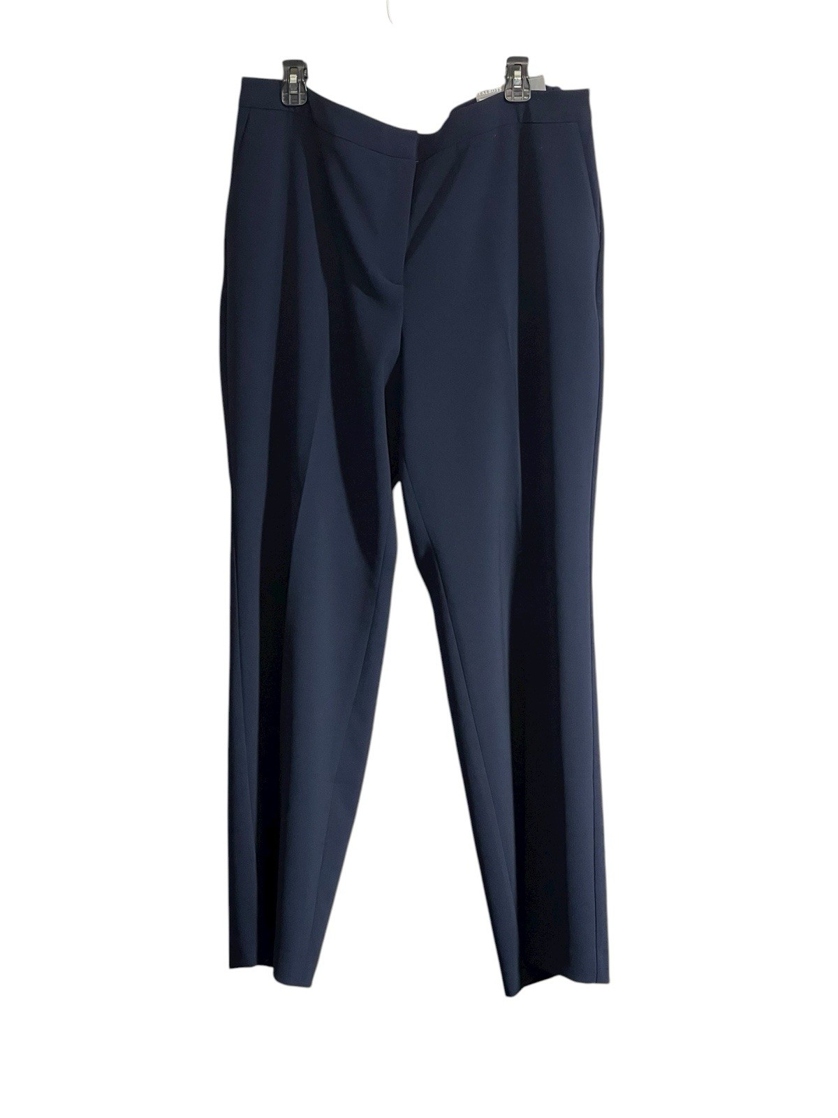 NWT Talbots 18W Women's Pants Navy Blue High Rise Crepe Wide Leg Trousers