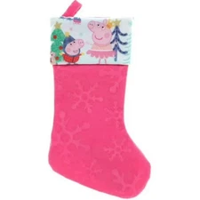 RUZ PEPPA PIG Christmas Character Stocking, Pink Felt 13"