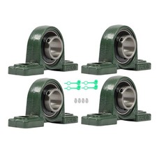 4PCS UCP206-20 Pillow Block Bearing 1-1/4" Bore 2-Bolt Self-Aligning Solid Base