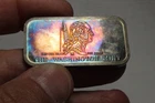 Toned 1 OZ Silver .999 Bar Blue Orange Purple Washington Mint