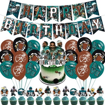Football Party Decorations,Philadelphia Party Supplies Includes Banner- Cake ...