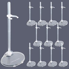 12 Pcs Adjustable Doll Stands - Transparent  Lightweight Display Rack for Do...