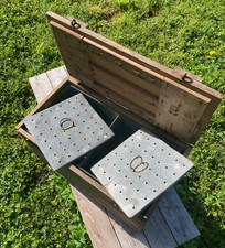 Ancienne caisse en bois et en zinc, avec poignées 1900 glacière ?