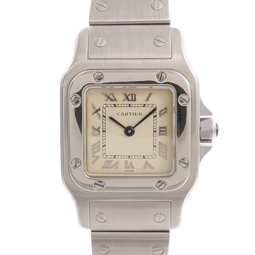 CARTIER Santos W20024D6 Quartz Watch Stainless Steel White