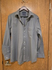 Stafford Travel Easy-Care Broadcloth Shirt Mens 16-16 1/2 34/35 Gray Long Sleeve