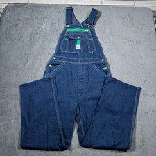 Liberty Overalls Denim Bib Mens Large Blue Workwear Carpenter Pockets USA Made