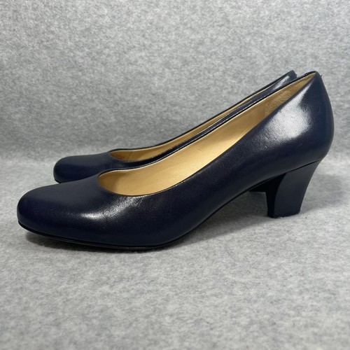 Trotters Signature Penelope Women 8.5 M Navy Blue Leather Pump Flight Attendant - Picture 4 of 16