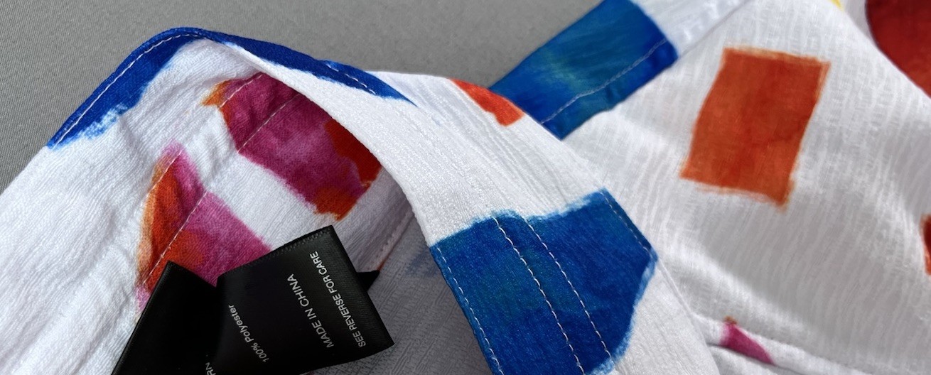 Ali Miles Tunic Size M Geometric Print Button Front Wired Collar 3/4 Slv NWT