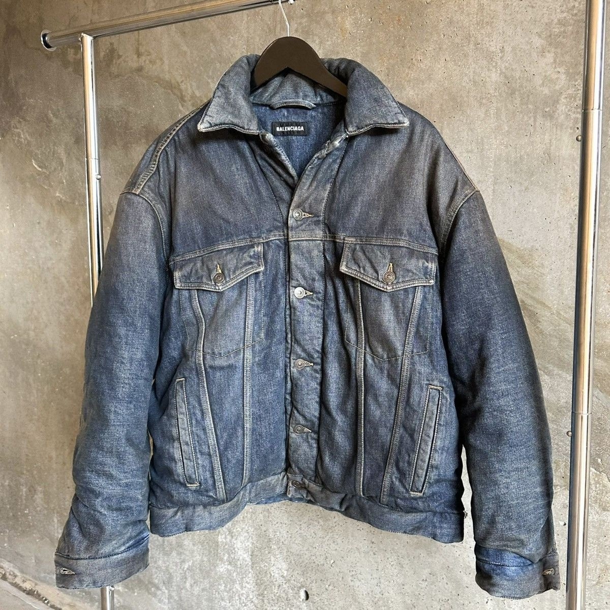 SAMPLE Balenciaga Oxidized Padded Japanese Denim Jacket | eBay