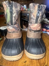 Ozark Trail Boots Boys Winter Mud Snow Waterproof Camo Upper W/Liners Sz 10