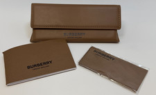 New Burberry London Leather Sunglass Case, Cloth  Booklet Beige Large Semi-Hard
