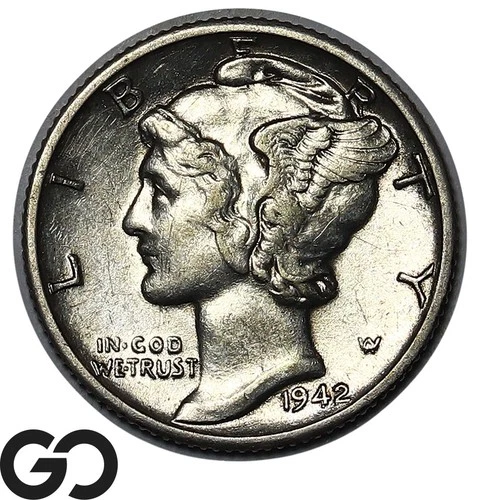 1942/1-D Mercury Dime *Avidly Pursued* Choice AU++, Key Date Mint Error