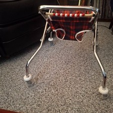 Baby Walker Retro Red Plaid Baby Good Condition Folds