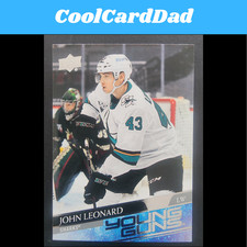 2020-21 Upper Deck Young Guns John Leonard Rookie San Jose Sharks #474