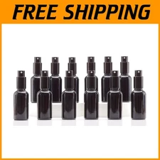 1oz Black Glass Spray Bottles - Portable Fine Mist - 24 Pack