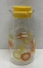 Vintage Pyrex 2qt Glass Juice Carafe Pitcher & Lid Lemon Orange Slices #3520