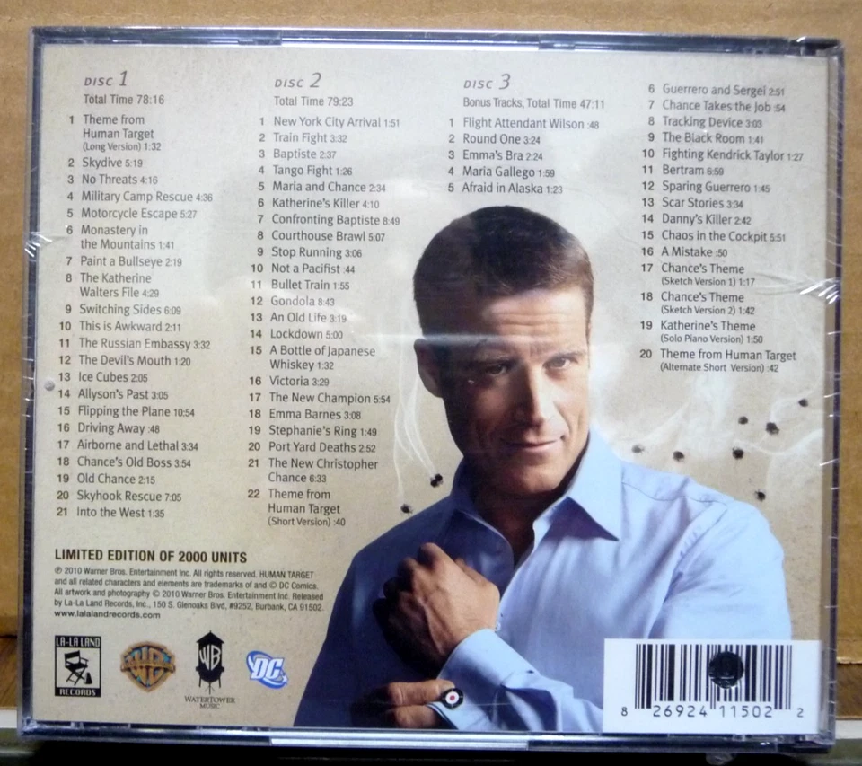 HUMAN TARGET- Season 1 (3-CD Set) TV Soundtrack -LA-LA LAND Bear McCreary NEW - Image 2 of 2