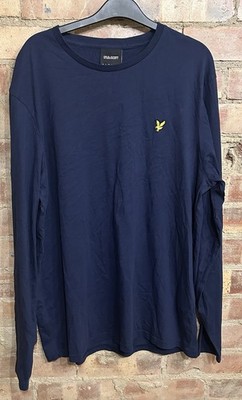 Lyle & Scott T-Shirt Size XL 46  Long Sleeve Navy 100% Cotton