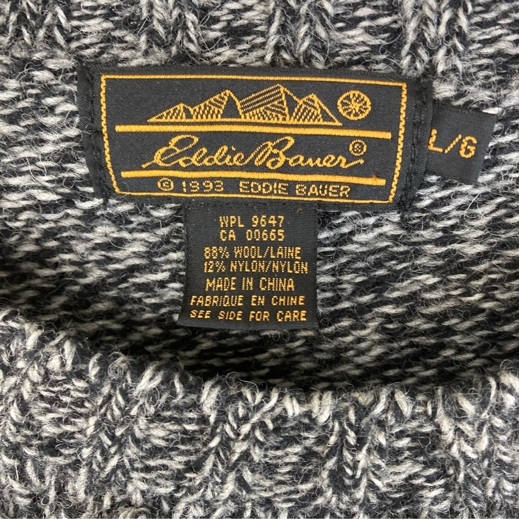 Eddie Bauer Patchwork Cable Knit Sweater Cozy Win… - image 3