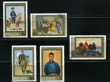 ''PAINTING OF NATIONAL HEROES/  SUKHE BATOR.- AHAS BATOR.- MONGOLIA   (5)   1972
