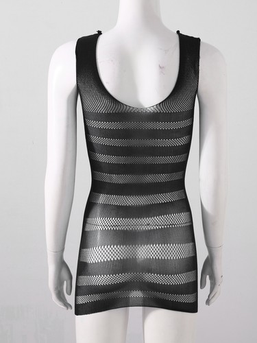 Women's Sexy Hollow Out Mini Dress Fishnet See-through Chemise Babydoll Lingerie - Picture 452 of 538