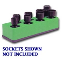 Mechanics Time Saver 885 3/8 in. Dr. Universal Neon Green Impact Socket Holder