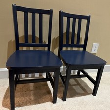 Land of Nod Parker Wood Play Chair Blue Set of 2