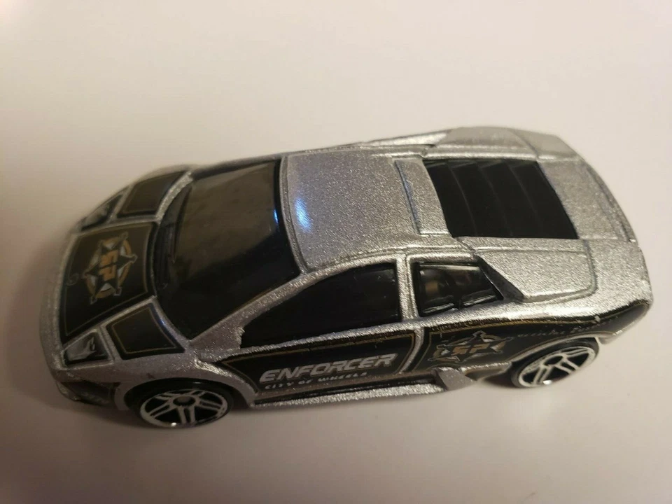 2002 Hot Wheels LAMBORGHINI MURCIELAGO Metallic Silver w/ Enforcer Custom Paint - Image 3 of 4