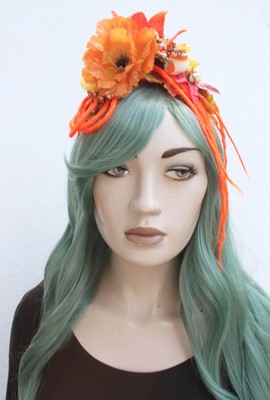 Little Bird Orange Flower Fairy Kei Psytrance Hippy Dreads