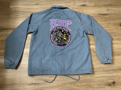 Men s HUF Worldwide Information Warfare Jacket Size M Black Jaguar